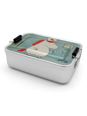 Mr. & Mrs. Panda Brotbox Einhorn Krankenschwester Design ohne Sp... in Weiß