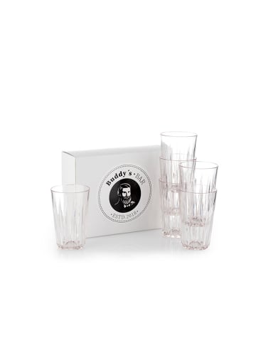 Buddy's Bar 6-er Set Trinkbecher transparent, Maße Ø 8cm H:12,5 cm Tritan, 0,3 Liter