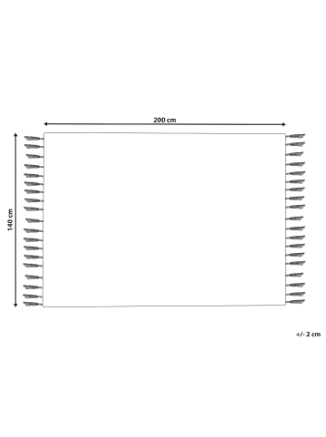 Beliani Kurzflor ERAY in Weiß/Schwarz - (W) 140 x (H) 1.2 x (L) 200 cm