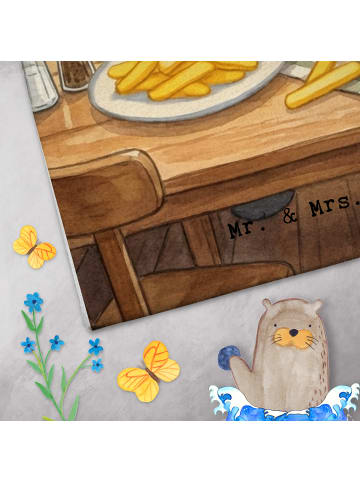 Mr. & Mrs. Panda Handtuch Panda Pommes Gebet Design ohne Spruch in Weiß
