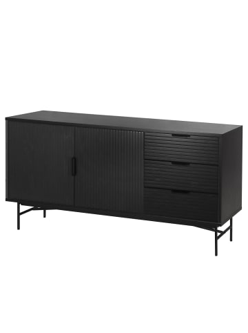 home24 Sideboard KNIVS 2 Türen in Eiche Schwarz