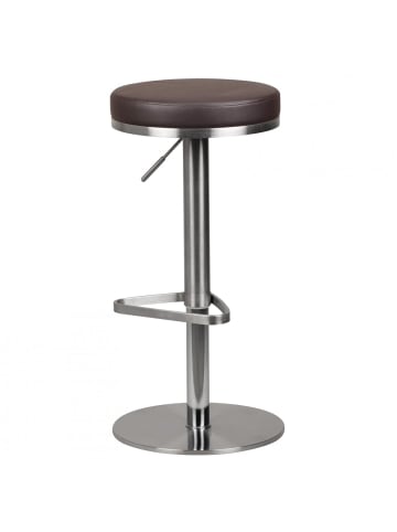 KADIMA DESIGN Barhocker WL1.612 Edelstahl höhenverstellbare Sitzhöhe 57 - 82 in Braun