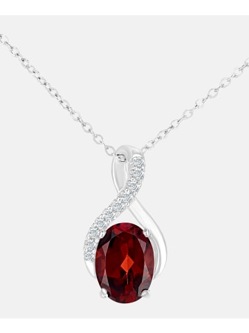 Diamant L'éternel Halskette mit Anhänger aus 375 Weißgold mit Diamant mit Granat