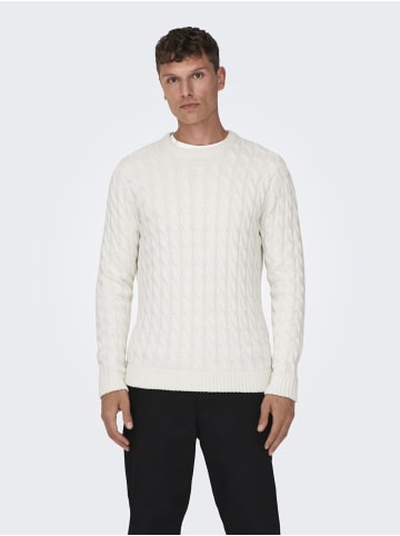 ONLY & SONS Strickpullover in Antique White
