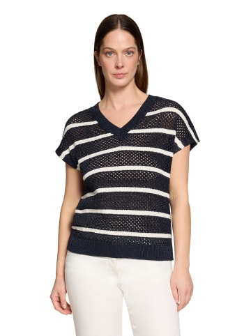 Betty Barclay Lochstrick-Pullover mit Streifen in Patch Dark Blue/White