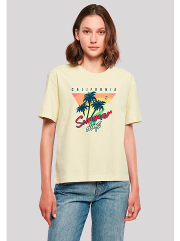 F4NT4STIC Tee California Palmen Retro in softyellow