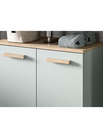 Inn.Furn Badmöbel-Setgrün, Eiche 2-teilig 60 cm, Badkombination skandinavisches Design