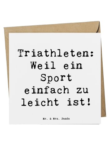 Mr. & Mrs. Panda Glückwunschkarte Spruch Triathlon Helden mit Sp... in Weiß