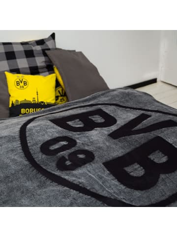 BVB BVB-Fleecedecke (grau) in grau