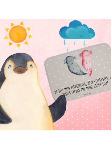 Mr. & Mrs. Panda Badvorleger Axolotl Freundin mit Spruch in Grau Pastell