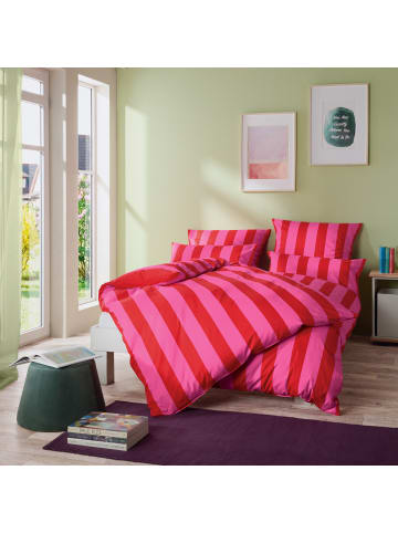Erwin Müller Perkal Bettwäsche in rot-pink