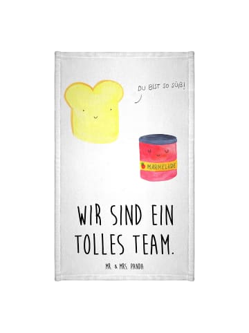Mr. & Mrs. Panda Gästehandtuch Toast Marmelade mit Spruch in Weiß