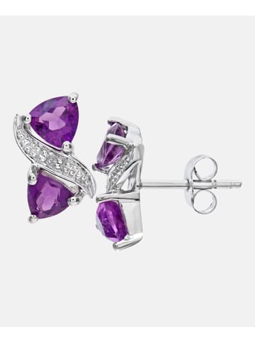 Diamant L'éternel Ohrringe aus 375 Weißgold mit Diamant mit Amethyst