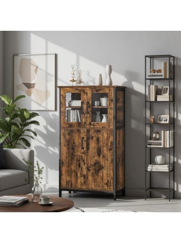 VASAGLE Küchenschrank Daxton in Braun-Schwarz - (B)30 x (H)108 x (T)60 cm