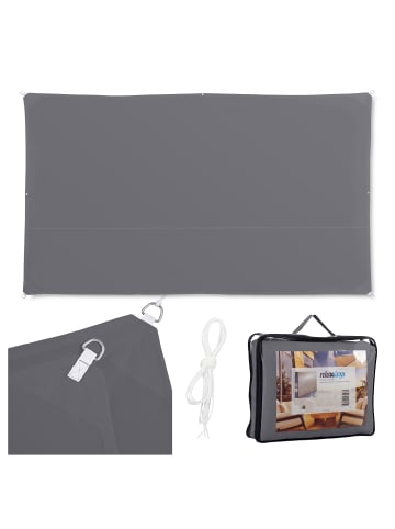 relaxdays Sonnensegel in Grau - (B)200 x (T)400 cm