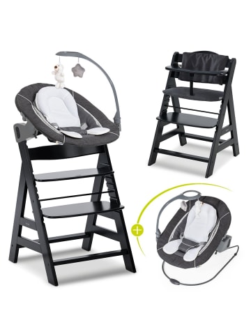 Hauck Alpha Plus Black 4-tlg. Newborn Set Deluxe in schwarz,grau
