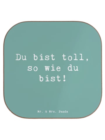 Mr. & Mrs. Panda Untersetzer für Gläser Spruch Schulanfang Einzi... in Meeresbrise