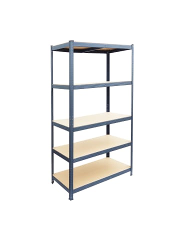 relaxdays Schwerlastregal "5 Ebenen" in Anthrazit - (B)100 x (H)180 x (T)30 cm