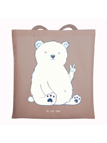 Mr. & Mrs. Panda Tasche Eisbär Faul ohne Spruch in Braun Pastell