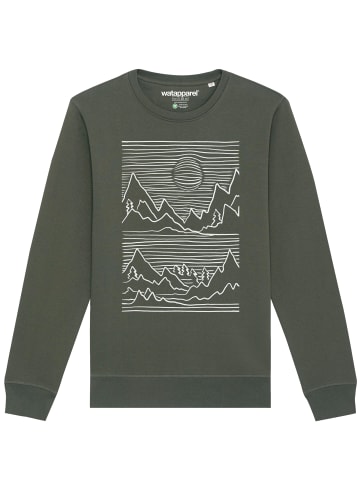 wat? Apparel Sweatshirt Mountains in Khaki