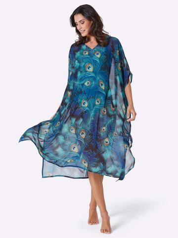 WITT WEIDEN Kaftan in royalblau-blaugrün-bedruckt