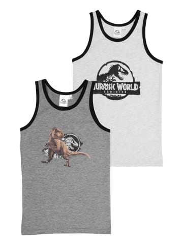 United Labels 2er Pack Jurassic World Unterhemd Tank Top in grau