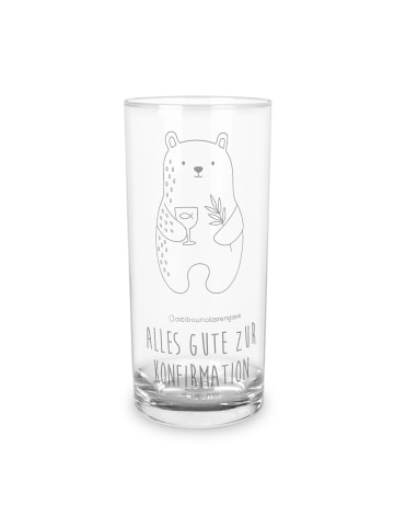 Mr. & Mrs. Panda Wasserglas Bär Konfirmation mit Spruch in Transparent