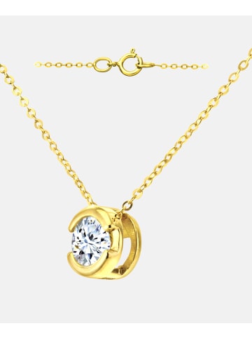 Diamant L'éternel Halskette mit Anhänger aus 375 Gelbgold mit Diamant Herz-Design