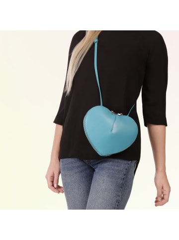 Toscanto Leder Umhängetasche Toscanto Tasche türkis ca. 22cm