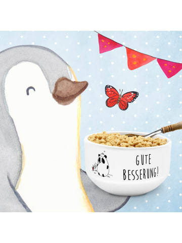 Mr. & Mrs. Panda Müslischale Panda Gute Besserung mit Spruch in Weiß