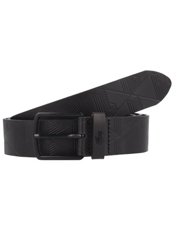 Lacoste Embossed Mono Box Gürtel Leder in noir