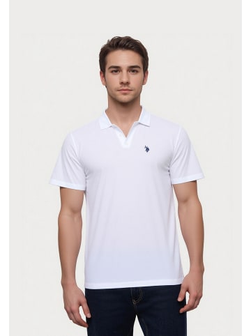 U.S. Polo Assn. Poloshirt 'Knopflos' in weiß