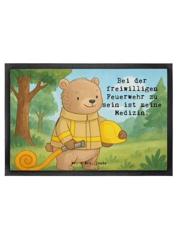 Mr. & Mrs. Panda Schmutzfangmatte Bär Freiwillige Feuerwehr Desi... in Weiß