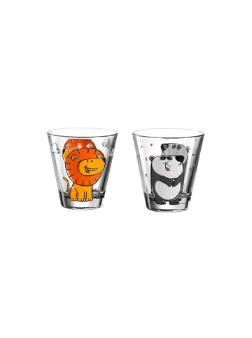 LEONARDO 2er Set Kinderbecher Bambini 215 ml in Löwe & Panda