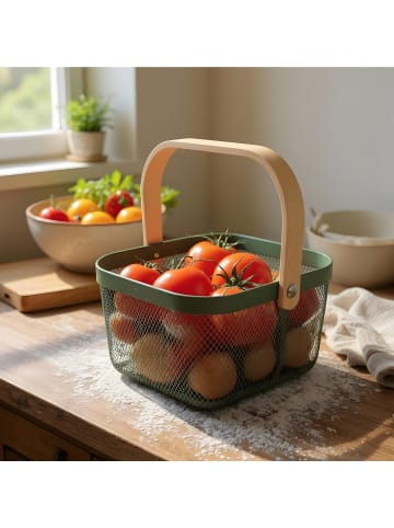 relaxdays Aufbewahrungskorb in Mint - (B)26x (H)17,5 x (T)24,5 cm