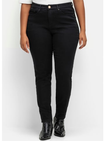 sheego Skinny Jeans in black denim