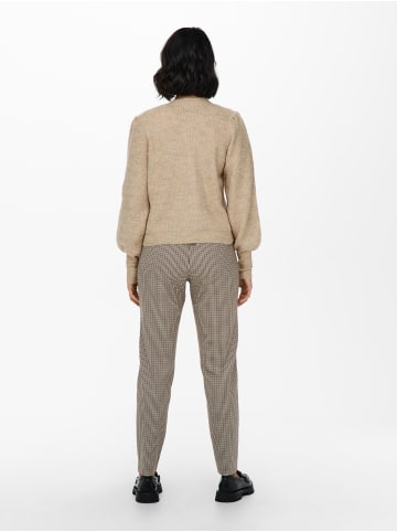 JACQUELINE de YONG Kurzer Strick Pullover JDYDREA Puffärmel Cardigan in Beige