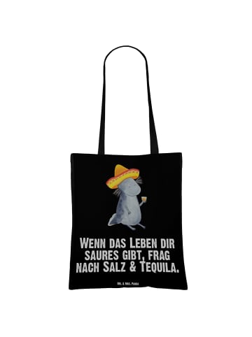 Mr. & Mrs. Panda Tragetasche Axolotl Tequila mit Spruch in Schwarz