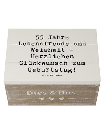 Mr. & Mrs. Panda Geschenkdose Spruch 55. Geburtstag Freude mit S... in Weiß