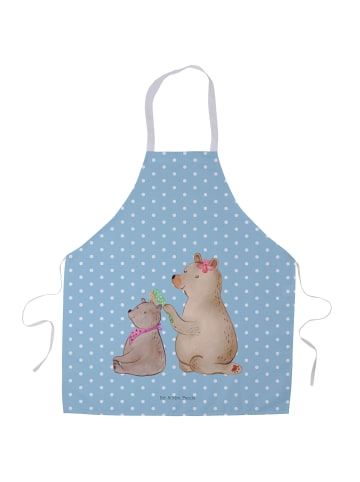 Mr. & Mrs. Panda Schürze Bär Kind ohne Spruch in Blau Pastell