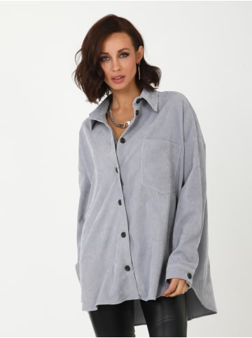 Awesome Apparel Button-down Bluse in Grau