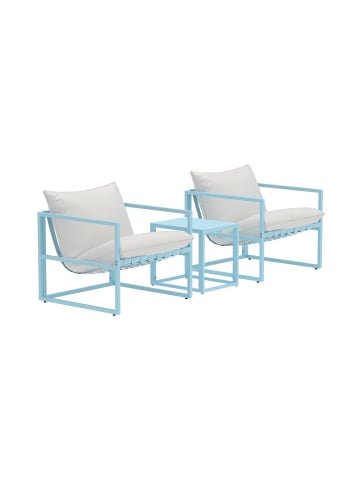 ebuy24 Lounge-Set Messina (3-teilig) Hellblau 40 x 50 cm