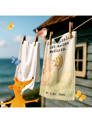 Mr. & Mrs. Panda Handtuch Maus Dart spielen Design mit Spruch in Weiß