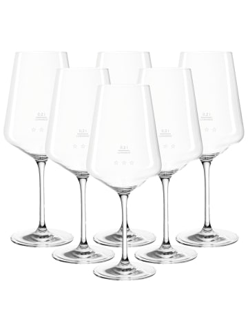 LEONARDO 6er Set Rotweingläser geeicht Puccini Gastro-Edition in 0,2 l in transparent