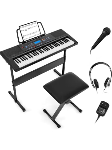 COSTWAY Keyboard Piano Set mit 61 Tasten in Schwarz