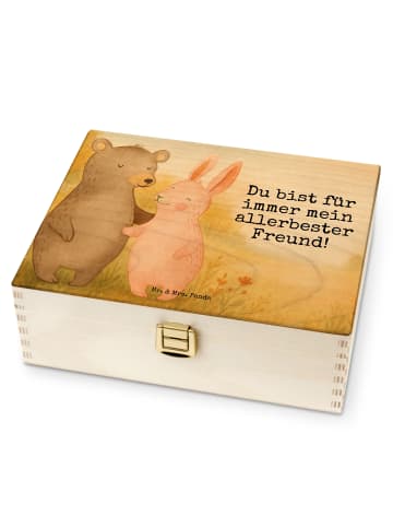 Mr. & Mrs. Panda Teebox Bär und Hase Umarmen Design mit Spruch in Weiß