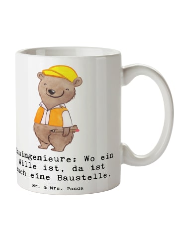 Mr. & Mrs. Panda Tasse mit Motiv Bauingenieur Wille mit Spruch in Weiß