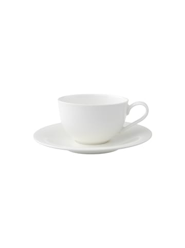 Cappuccinotasse mit Untertasse New Cottage Basic in Weiß 290 ml
