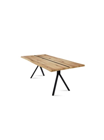 58 aufm Kessel BAUMKANTENTISCH Dannie 10 180x77x90 Massivholztisch Wildeiche geölt