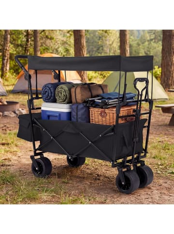 COSTWAY Bollerwagen faltbar mit Dach in Schwarz